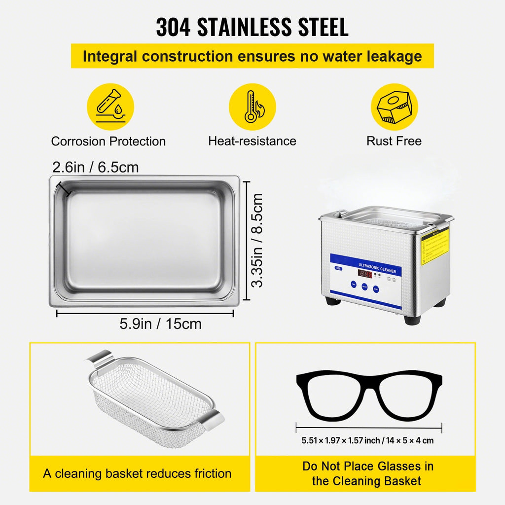 SucceBuy 800ml Ultrasonic Cleaner Portable Cleaning Washing Machine 35W Mini Lave-Dishes Ultrasound Bath Sonic Home Appliance