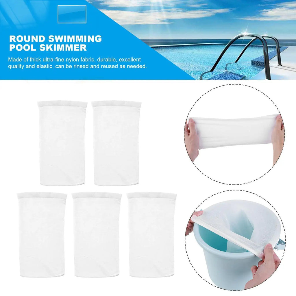 5-50pcs Pool Skimmer Socks Elastic Nylon Mesh Design Pond Debris Leaves Filters Basket Skimmers Swimming Pool Clean Accessories