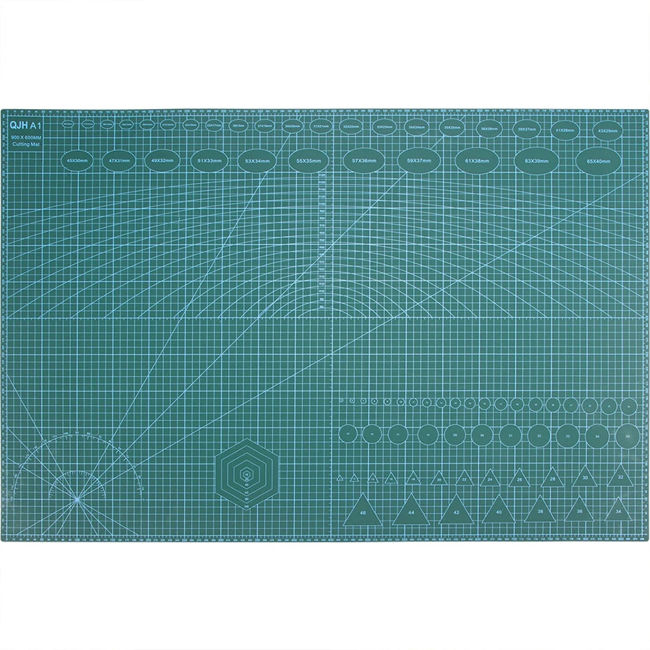 QJHA1 Double-Sided Self-Healing PVC Cutting Mat for DIY LeatherCraft Board, Large Desktop Protective Mat 90x60cm Fathers Day Gif