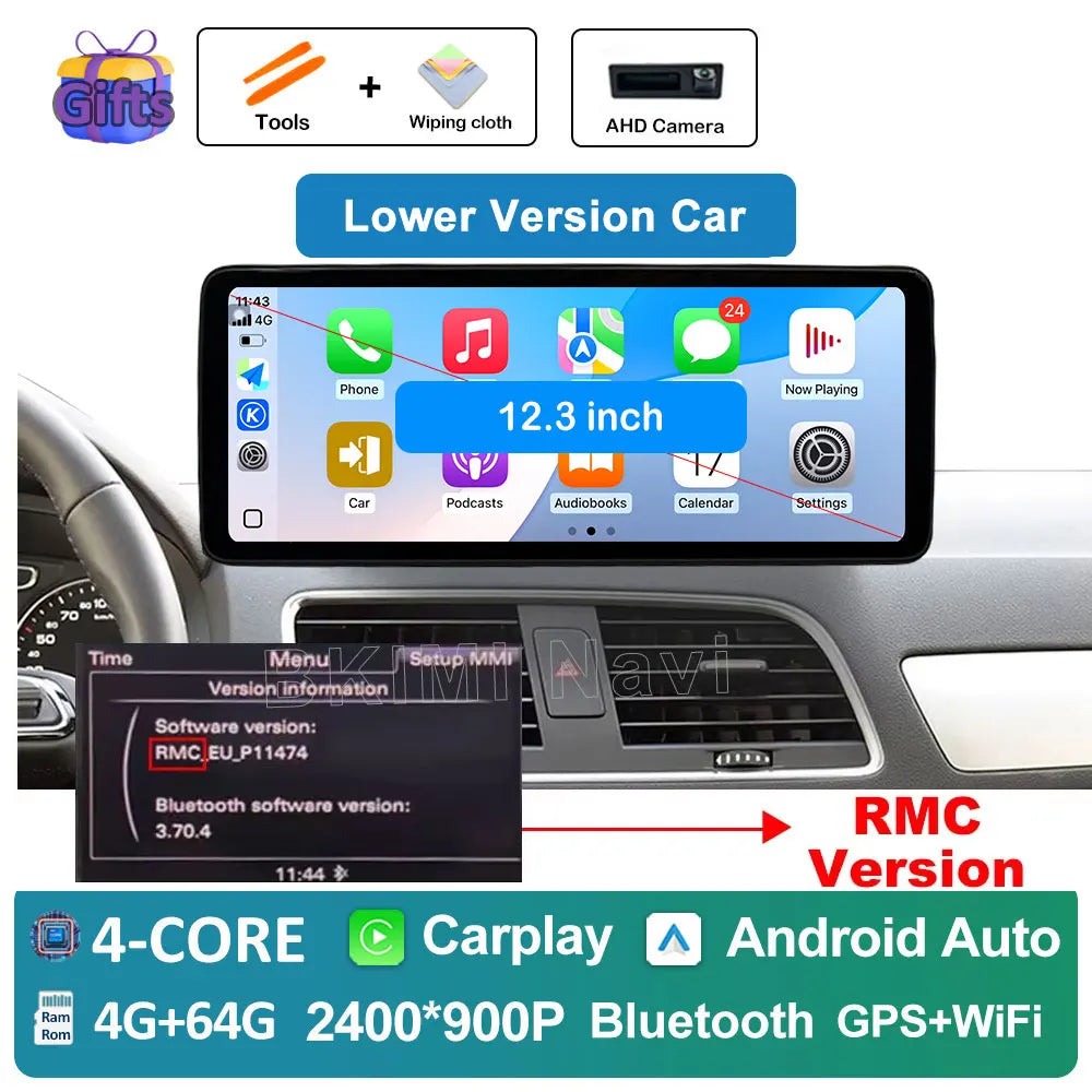 Android OS Car Radio for Audi Q3 2013 2014 2015 2016- 2018 Video Multimedia Player 4G GPS Navi Carplay Auto Accessories DSP BT
