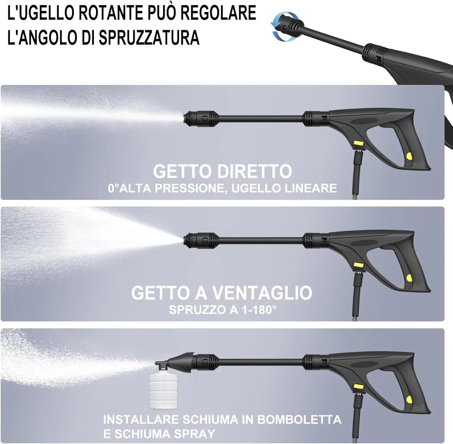 Electric High Pressure Washer 1600W,120bar,380l/h Adjustable Lance from 0 to 180°,7m Flexible Hose,for Terraces,Gardens,Cars