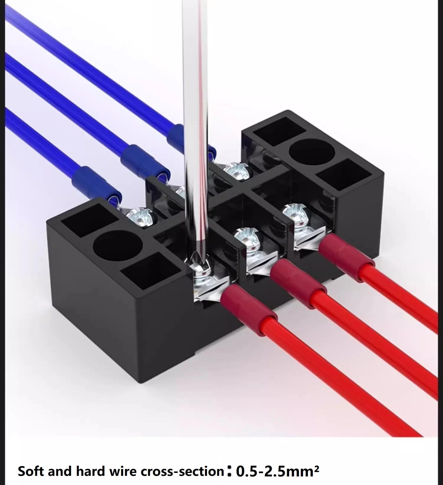 25A 600V Dual Row Barrier Screw Terminal Block Wire Connector TB Series 3 4 5 6 8 10 12 16 20 Positions Ways Factory Wholesale