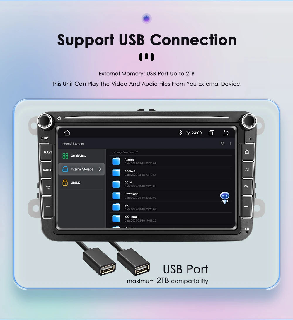 For Volkswagen Passat B6 VW Golf 5 Transporter Polo Jetta Skoda Seat Android 14 Carplay 2 Din Car Radio Multimedia Player GPS 4G