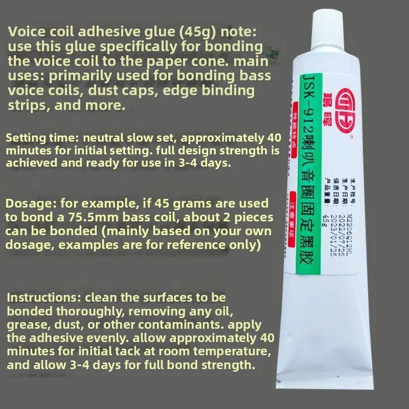 1pcs 45g 100g Audio Speaker Repair Center Adhesive Voice Coil Glue Yellow Voice Coil Adhesive Fixation Black Dust Cap Adhesive