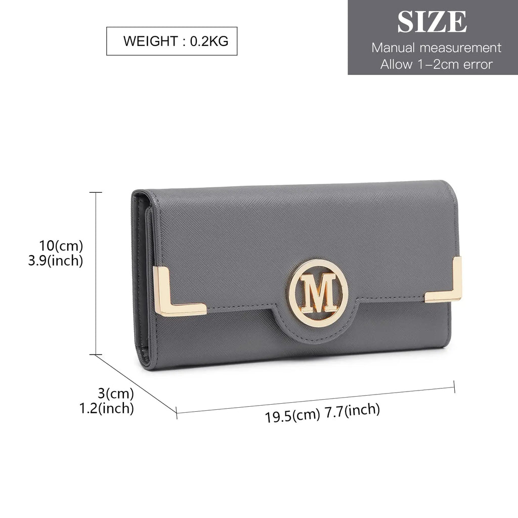 Miss Lulu WOMEN'S purse Long Wallet with zipper PU leather Card hand fan keys Holder Phone Case