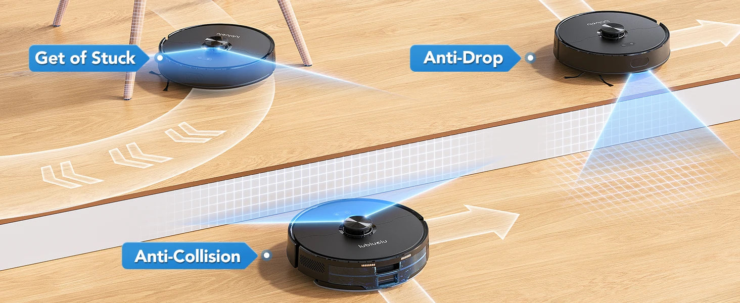 Lubluelu L15 Max  Robot Vacuum Mop Combo 5500Pa Robot Vacuum Auto-Charging  5 Maps 24 No-go Zones 3 In 1 Robot Vacuum Cleaner