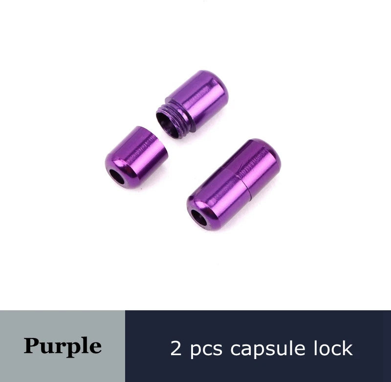 Round Shoelaces Capsule Buckle Aluminum Shoe Laces Without Ties Metal Lock Children And Adults Sneakers Shoelace Accessories