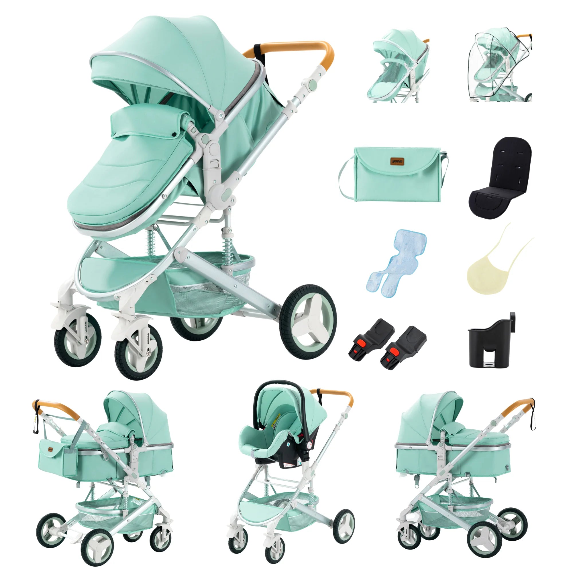 Baby Stroller 3 in 1 Multifunctional Stroller Easy Folding Travel Portable Baby Carriage Safety Seat EU Standard Free Shipping