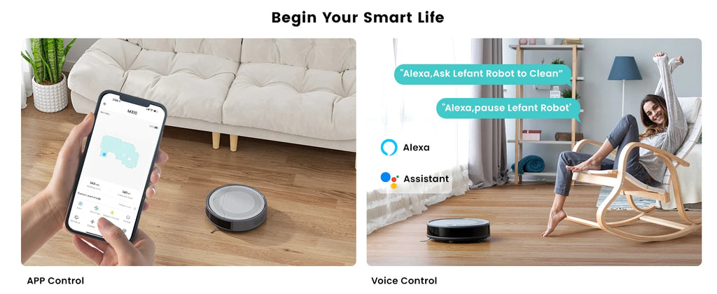 Lefant M310 Robot Vacuum Cleaner 4500PA Powerful Suction 180 Minutes,App/Alexa Control Ideal for Pet Hair and Hard Floors