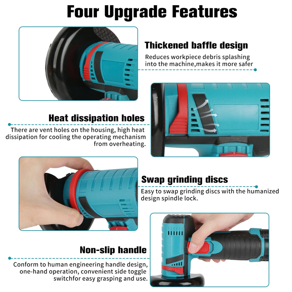 Mini Angle Grinder With 2 Battery Cutting Grinder For Cutting Polishing Wood Stone Steel 12V Cordless Polisher Cutting Machine
