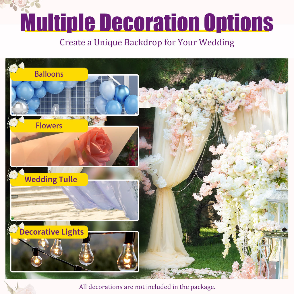 6 x 3m Backdrop Stand,Adjustable 10x20FT  Metal Arch Backdrop Stand for Parties Wedding Ceremony, Metal Arch Frame Decorate