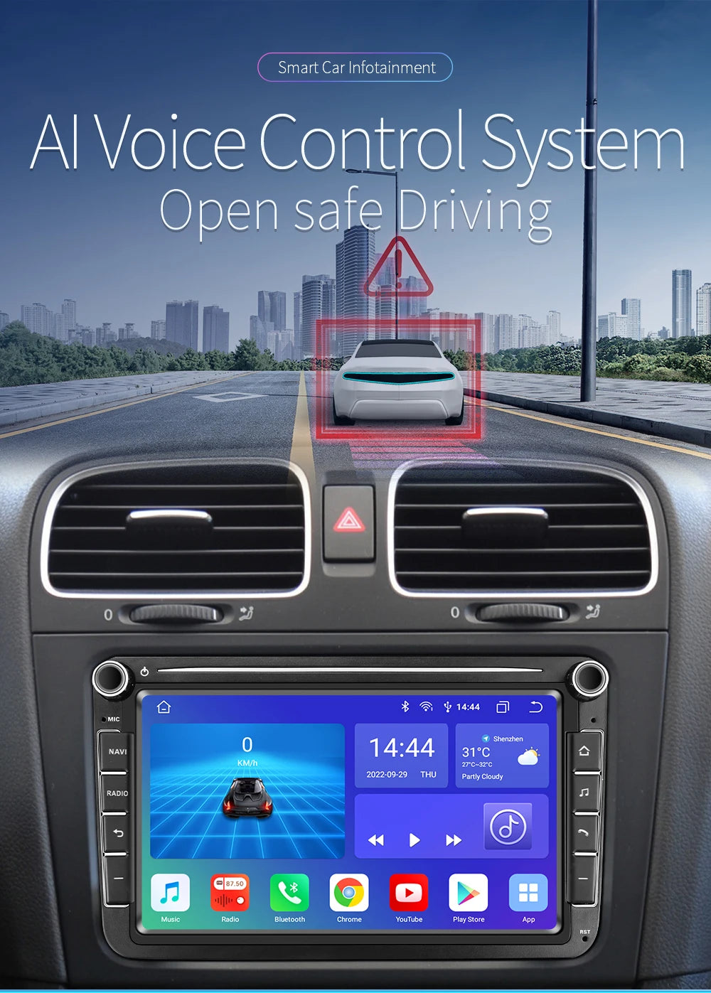 For Volkswagen Passat B6 VW Golf 5 Transporter Polo Jetta Skoda Seat Android 14 Carplay 2 Din Car Radio Multimedia Player GPS 4G
