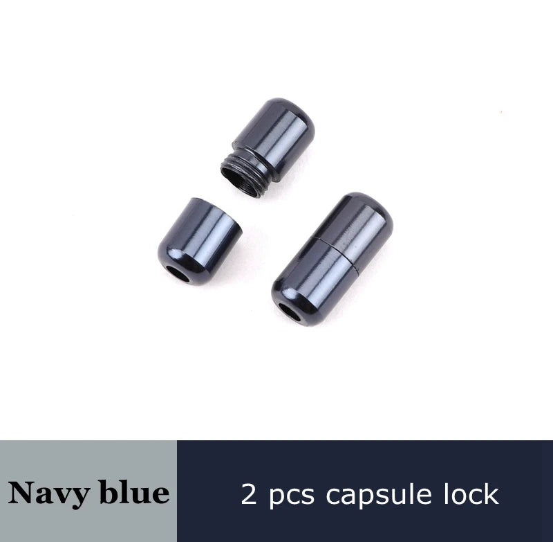 Round Shoelaces Capsule Buckle Aluminum Shoe Laces Without Ties Metal Lock Children And Adults Sneakers Shoelace Accessories