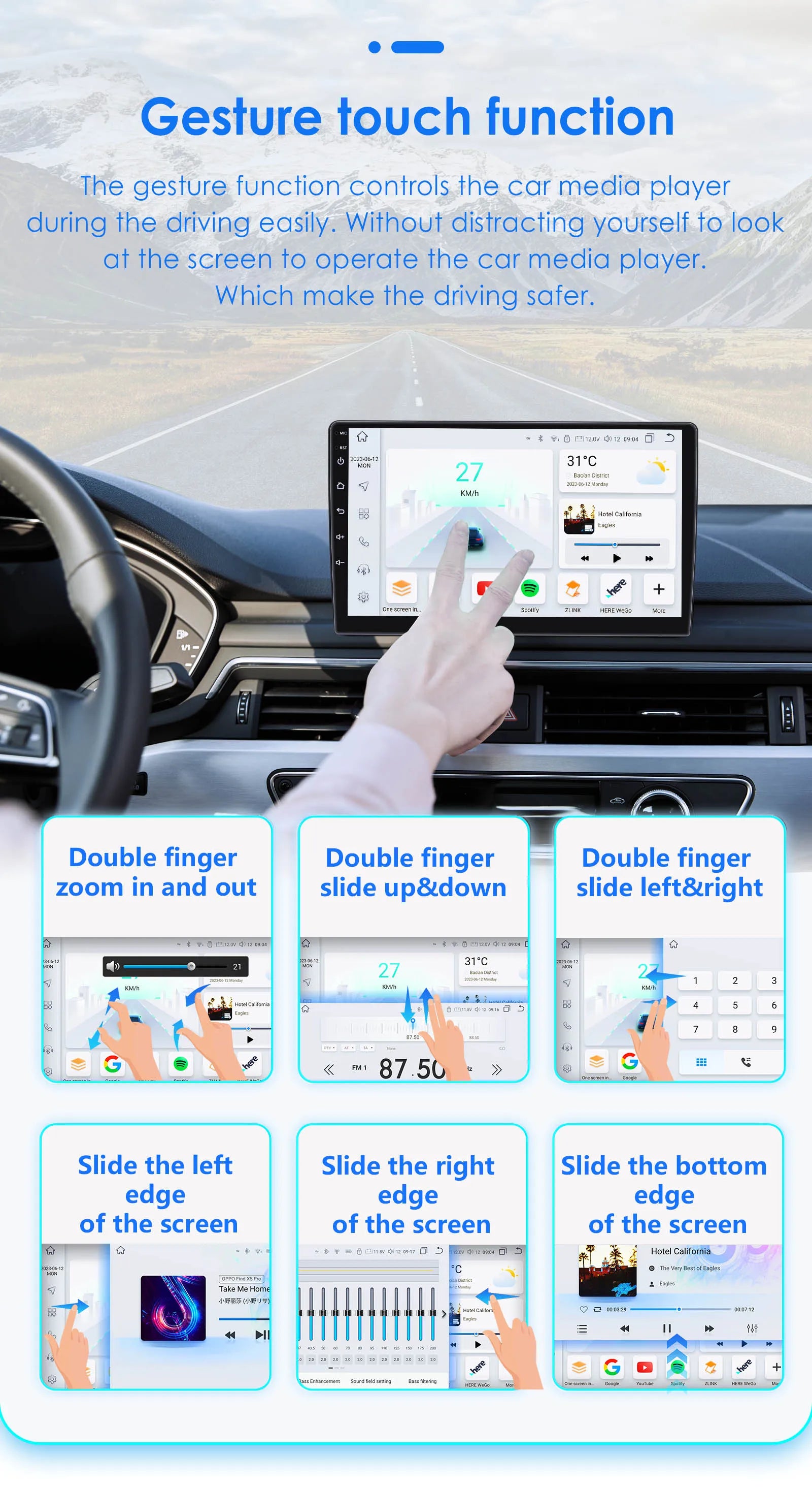 Hizpo 2din Carplay Android 14 UIS7862 Car Radio Multimedia Player for Volkswagen Golf Polo Tiguan Passat B7 B6 SEAT Leon DSP RDS