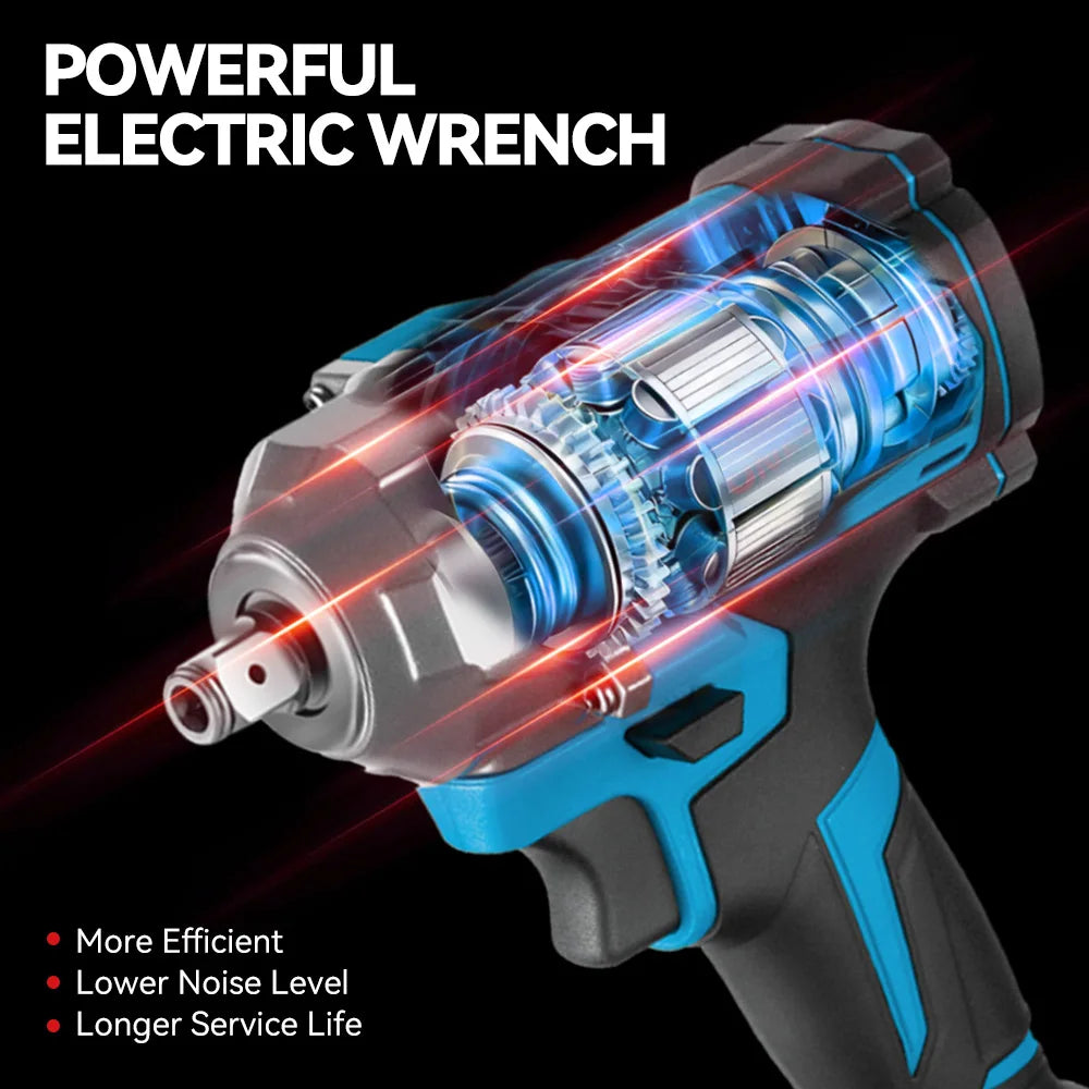 ONEVAN 1200N.M Brushless 1/2 inch Electric Impact Wrench, 3-Function Cordless Drill Screwdriver Tools for Makita 18V Battery