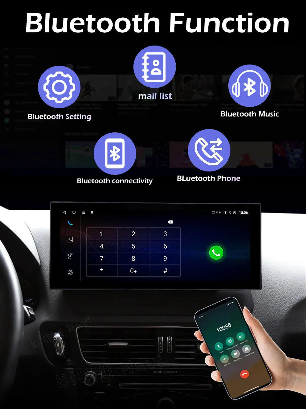 Android OS Car Radio for Audi Q3 2013 2014 2015 2016- 2018 Video Multimedia Player 4G GPS Navi Carplay Auto Accessories DSP BT