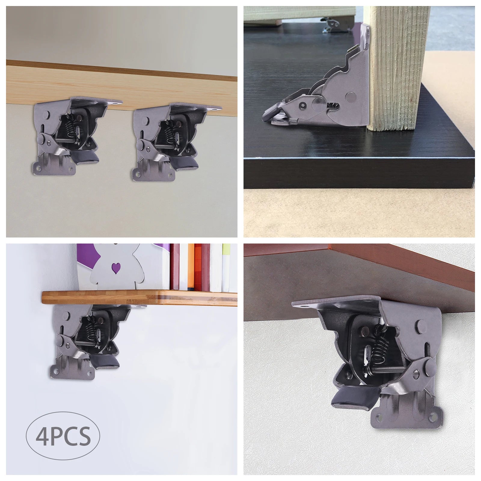 4 Pcs Folding Bracket 0°-90° Self Locking Folding Bracket Hinge Furniture Table Folding Hinge Extension Bracket