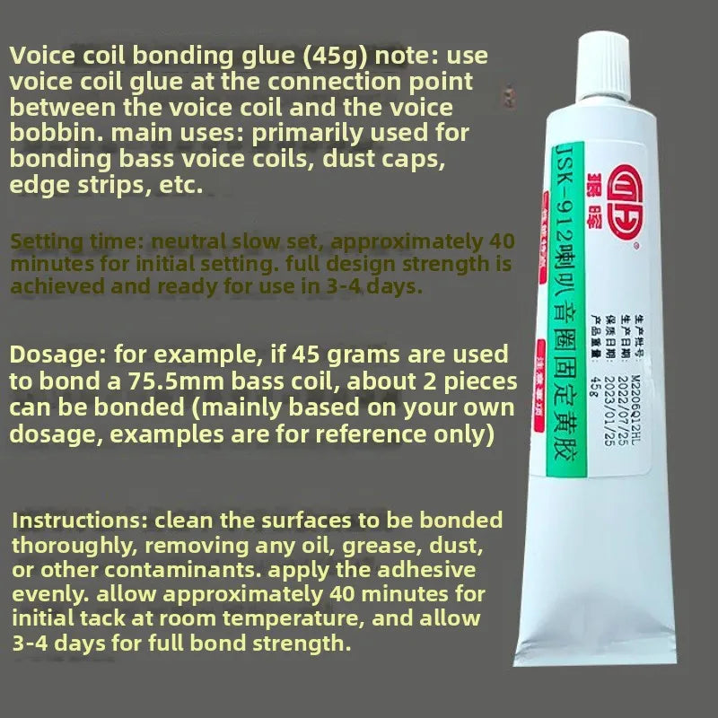 1pcs 45g 100g Audio Speaker Repair Center Adhesive Voice Coil Glue Yellow Voice Coil Adhesive Fixation Black Dust Cap Adhesive