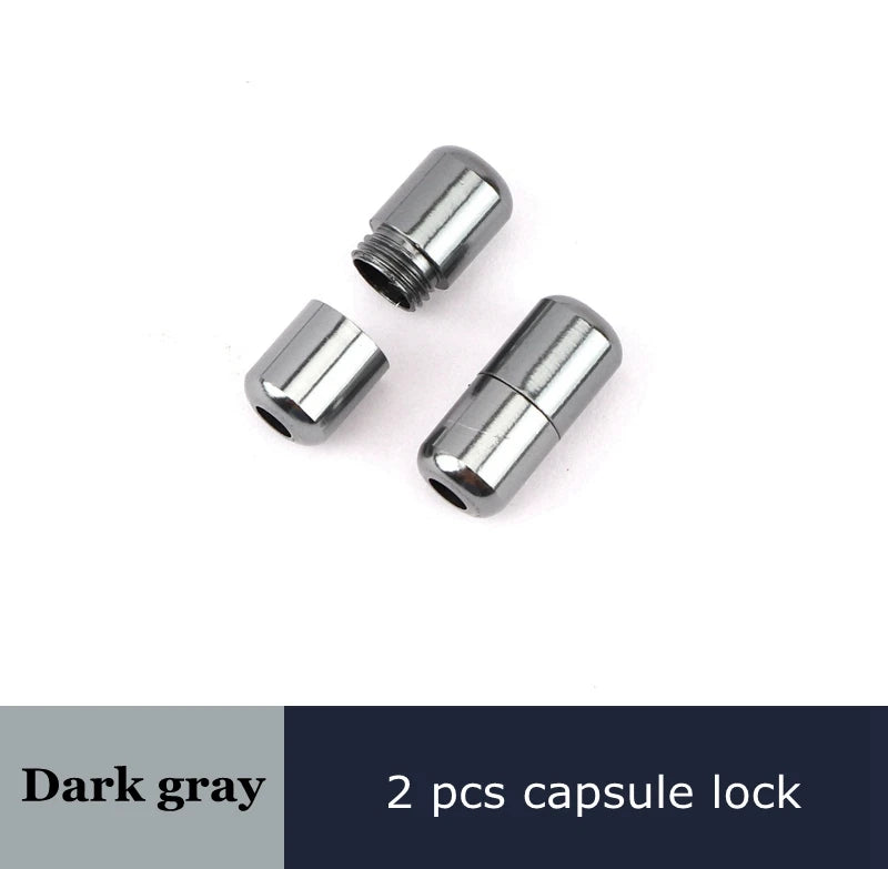 Round Shoelaces Capsule Buckle Aluminum Shoe Laces Without Ties Metal Lock Children And Adults Sneakers Shoelace Accessories