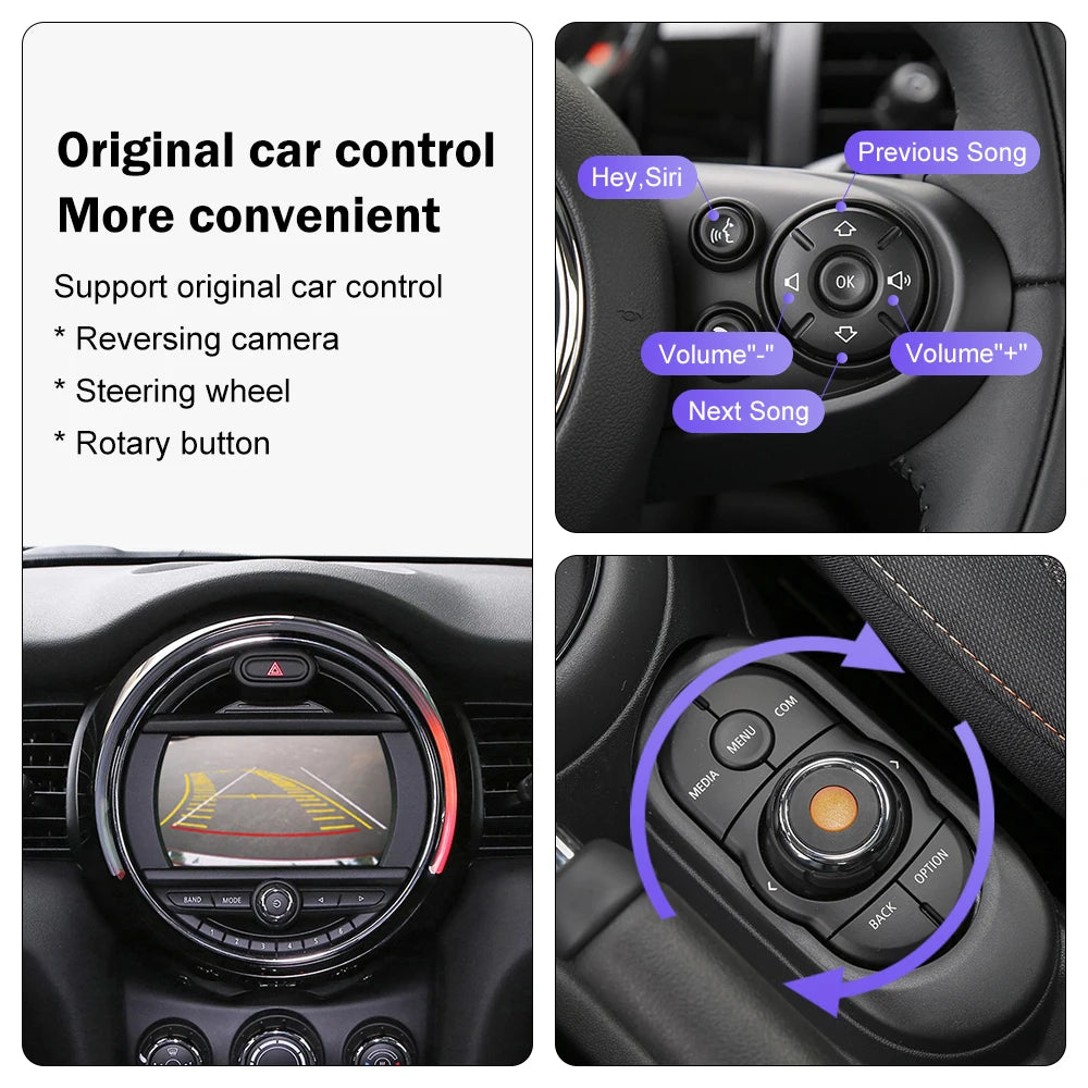 Wireless CarPlay for Mini R55 R56 R57 R58 R59 R60 R61 F54 F55 Clubman Countryman Hardtop John Cooper F56 F57 Android Auto
