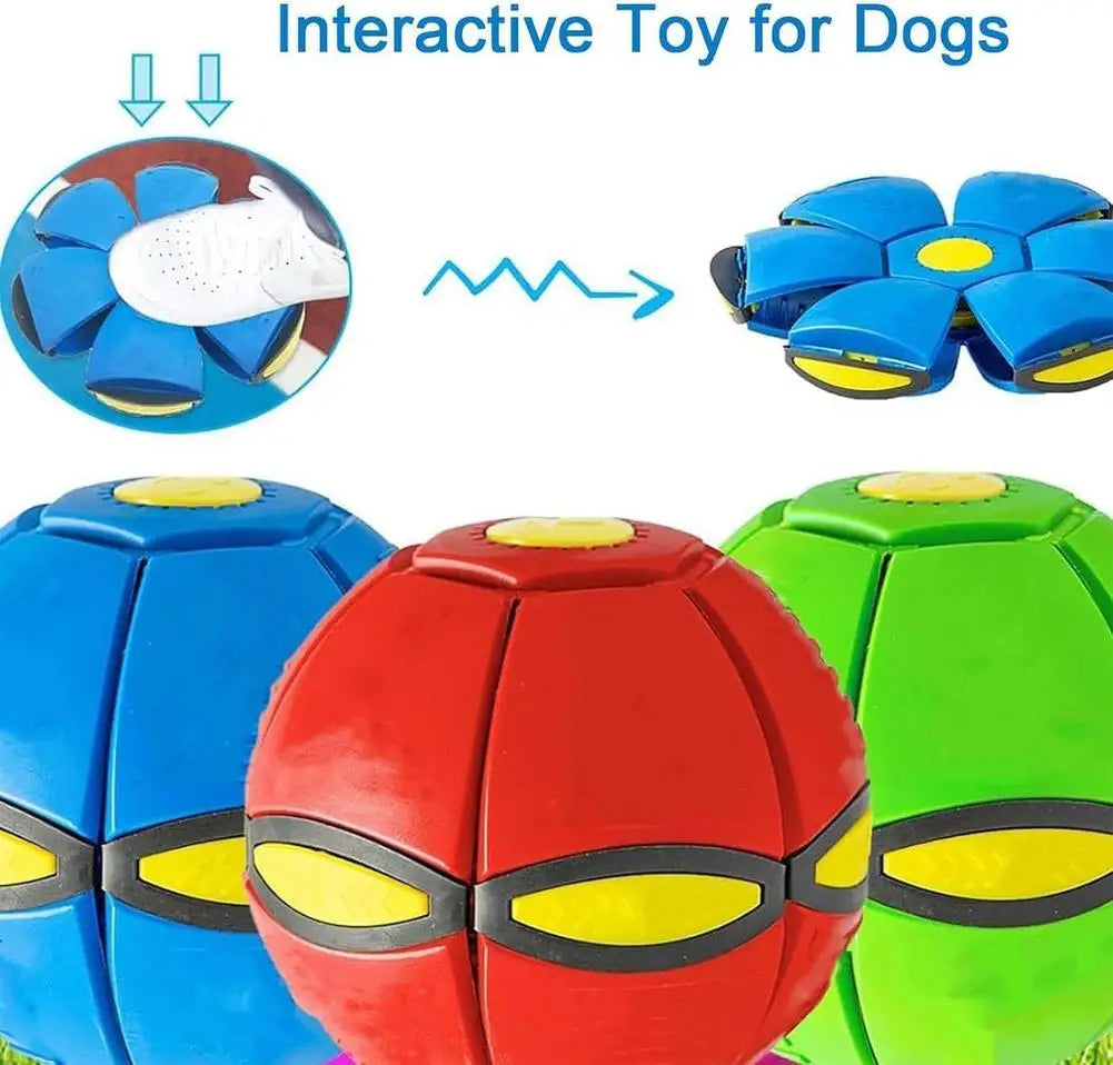 Intelligent Transformable Flying Saucer Ball Magic Elastic Deformable Toy with LED Lights for Kids Indoor Outdoor Play Game
