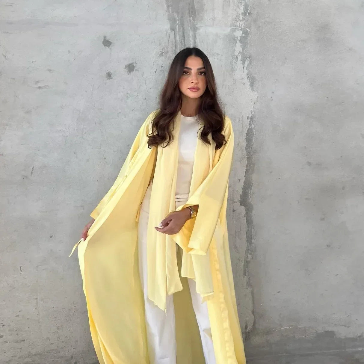 Muslim Women Pink Satin Kimono Abaya Damen Dubai Elegant Luxury Kaftan Modest Dress Islam Caftan Marocain Robe Femme Musulmane