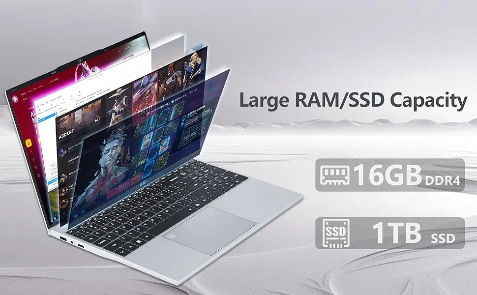 New Portable Laptop Intel Core i9 10980HK Windows 11 15.6 inch PC Gamer 16GB DDR4 1TB 2TB SSD Notebook Computer Gaming Laptops