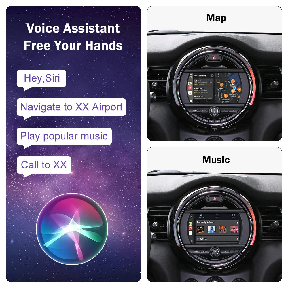 Wireless CarPlay for Mini R55 R56 R57 R58 R59 R60 R61 F54 F55 Clubman Countryman Hardtop John Cooper F56 F57 Android Auto