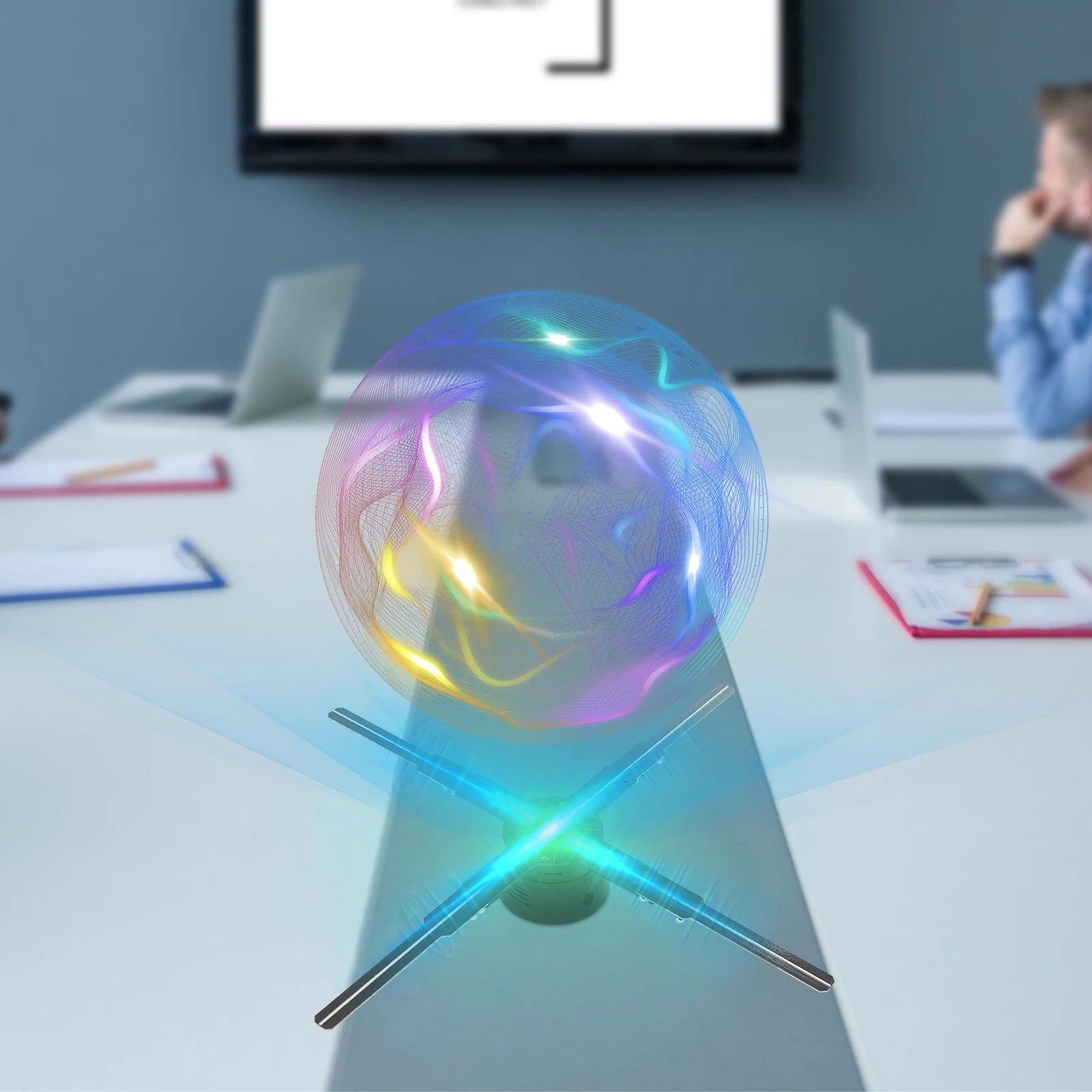 3D Hologram LED Fan 552*LED Beads Commercial/Advertising Display with WiFi Remote & APP Control Multi-Scene Application