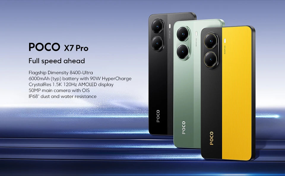 POCO X7 Pro Global Version Cellphone 256GB / 512GB Dimensity 8400-Ultra 6.67" 120Hz Display 6000mAh 5G NFC