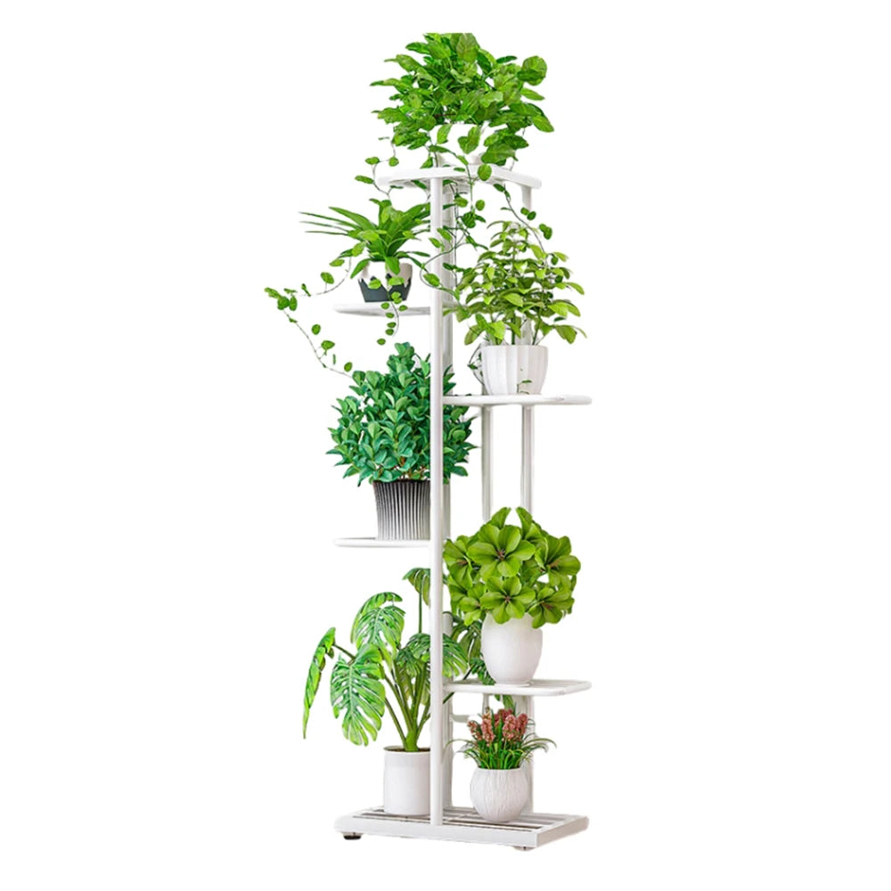 6 Tier Plant Shelves Iron Potted Flower Plant Stand Rack Multiple Flower Pot Holder Shelf Indoor Outdoor Planter Display