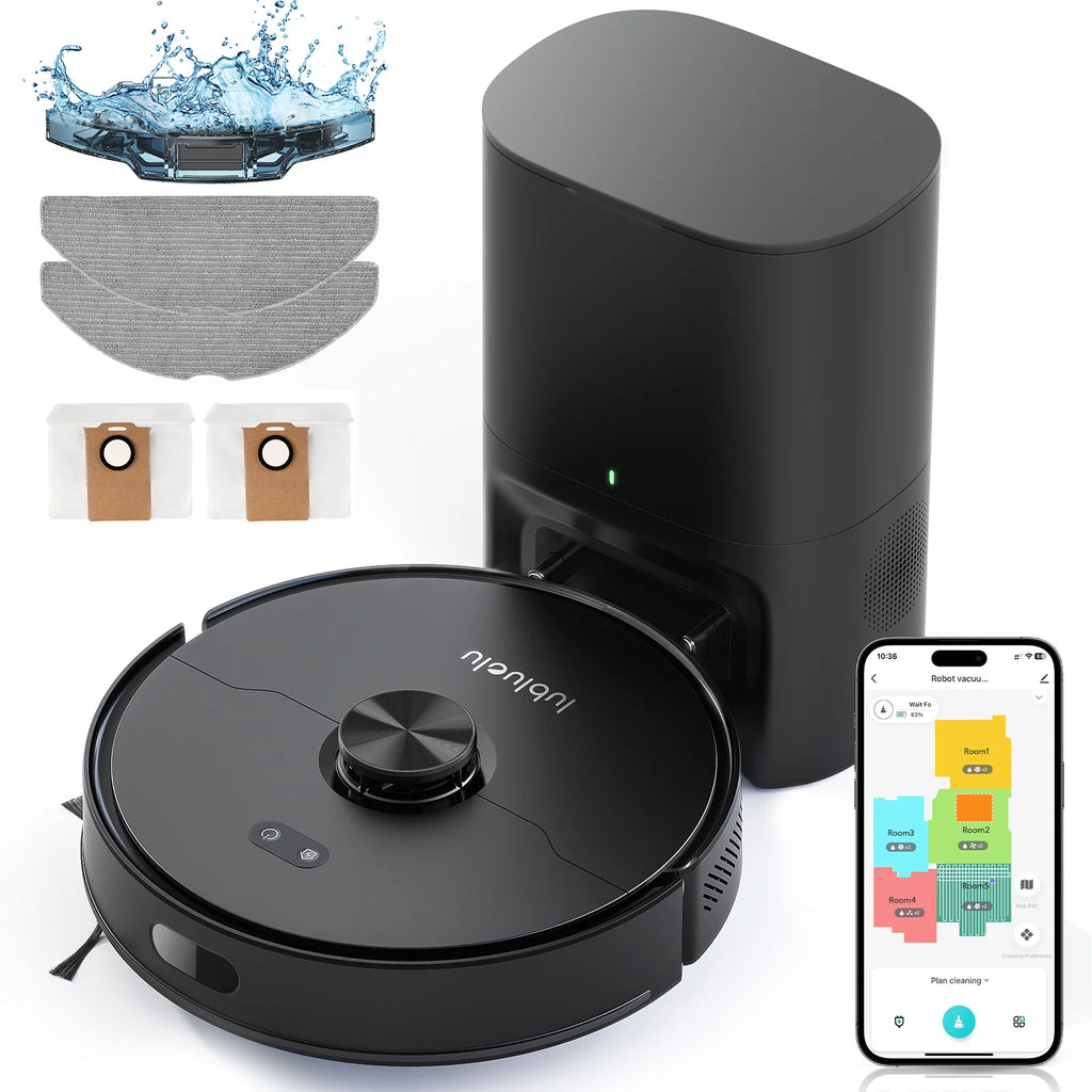 Lubluelu L15 Max  Robot Vacuum Mop Combo 5500Pa Robot Vacuum Auto-Charging  5 Maps 24 No-go Zones 3 In 1 Robot Vacuum Cleaner