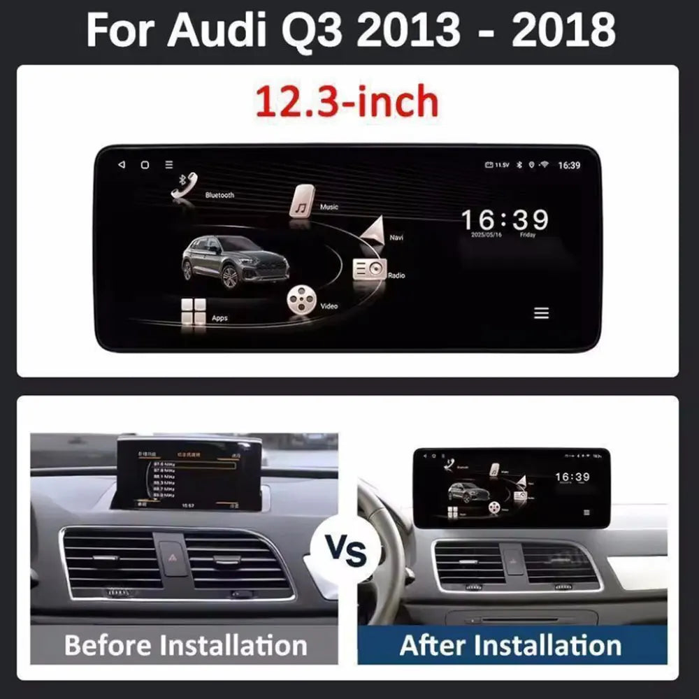 Android OS Car Radio for Audi Q3 2013 2014 2015 2016- 2018 Video Multimedia Player 4G GPS Navi Carplay Auto Accessories DSP BT