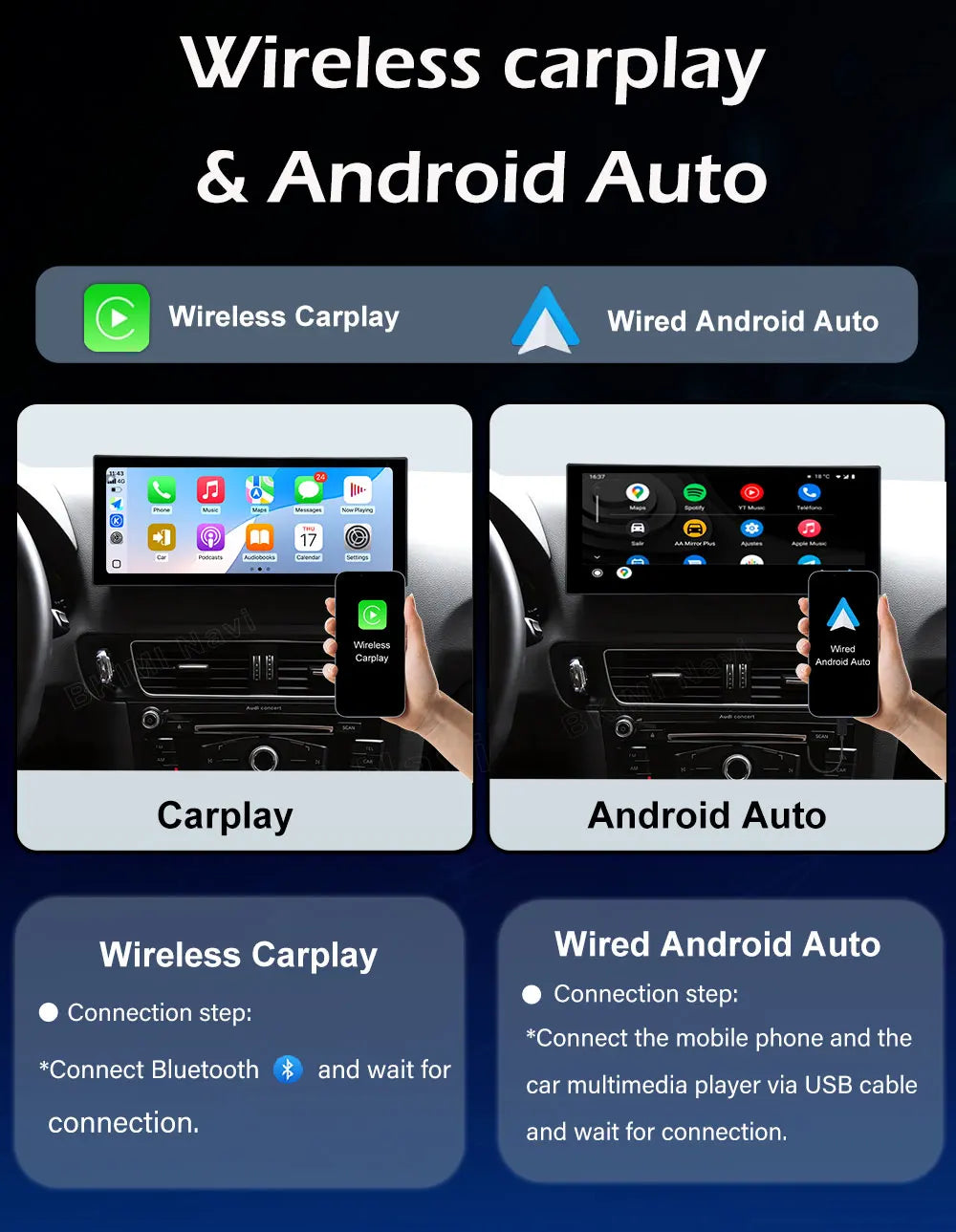 Android OS Car Radio for Audi Q3 2013 2014 2015 2016- 2018 Video Multimedia Player 4G GPS Navi Carplay Auto Accessories DSP BT