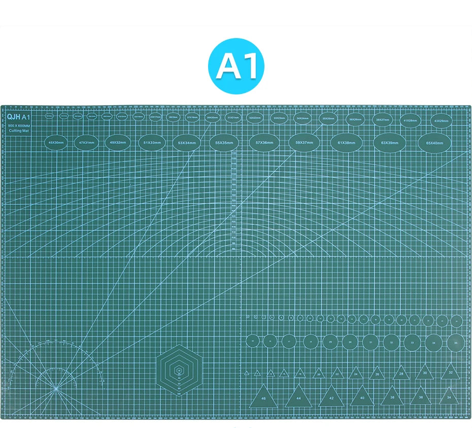 QJHA1 Double-Sided Self-Healing PVC Cutting Mat for DIY LeatherCraft Board, Large Desktop Protective Mat 90x60cm Fathers Day Gif