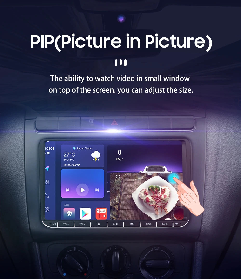 Hizpo Car Multimedia Player 2din Android 13 Radio For VW Volkswagen Golf Polo Skoda Rapid Octavia Passat b6 7 Tiguan Carplay GPS
