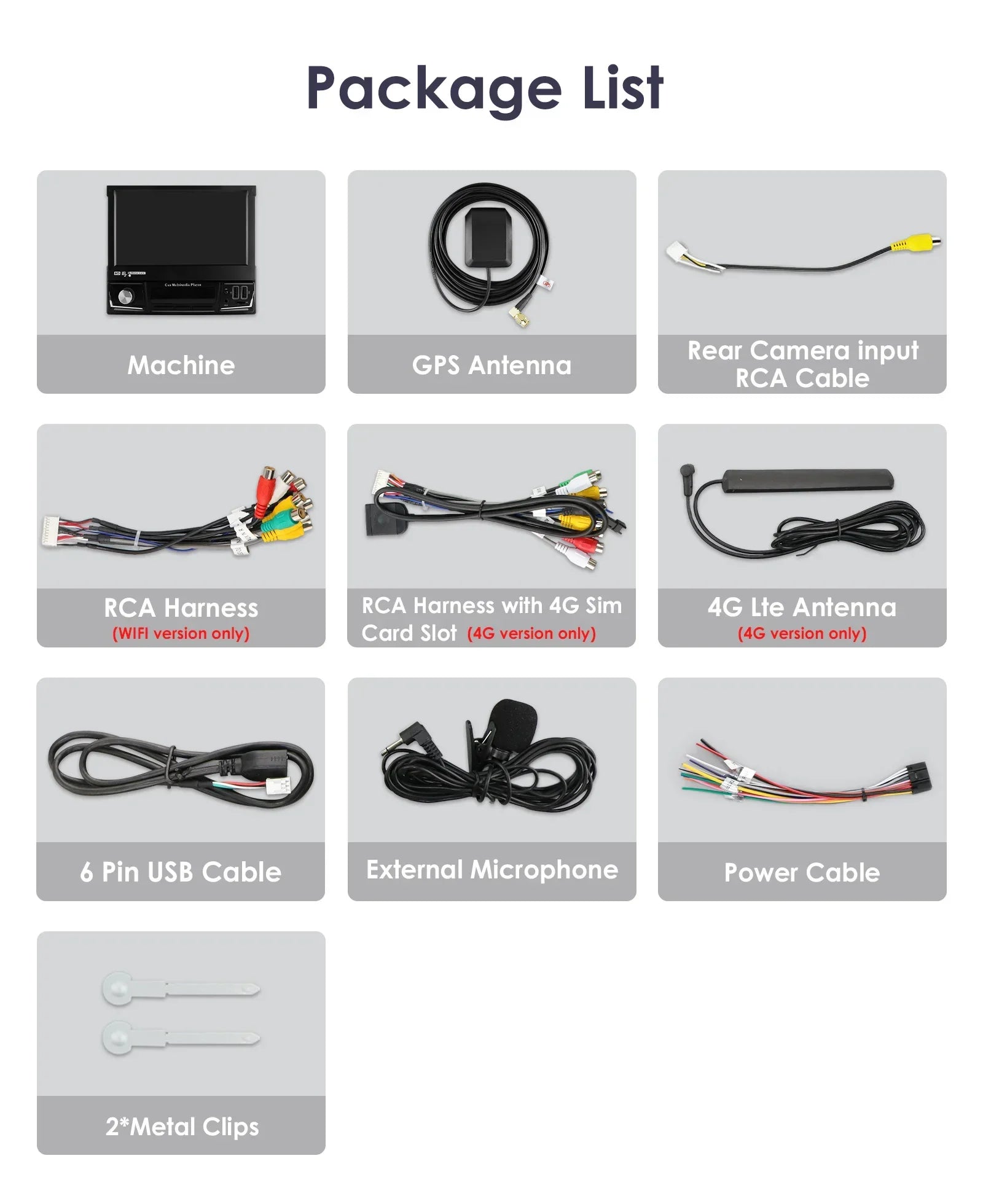 Android 14 Quad Core 2G 32G Single 1 Din Car Autoradio Player Universal Retractable Screen Car Radio WiFi MP5 Car GPS Navigation