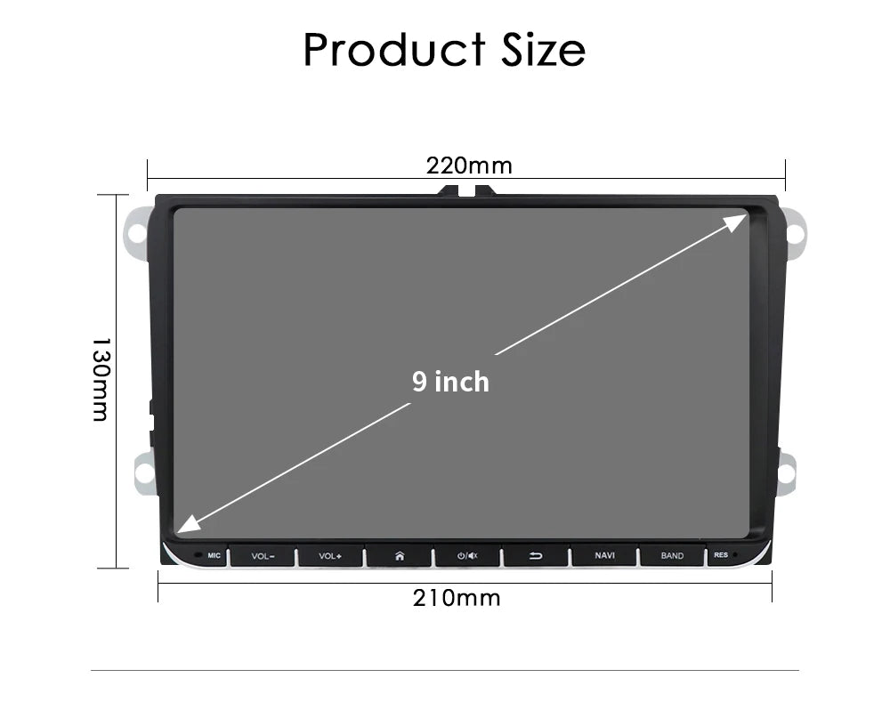 Hizpo Car Multimedia Player 2din Android 13 Radio For VW Volkswagen Golf Polo Skoda Rapid Octavia Passat b6 7 Tiguan Carplay GPS