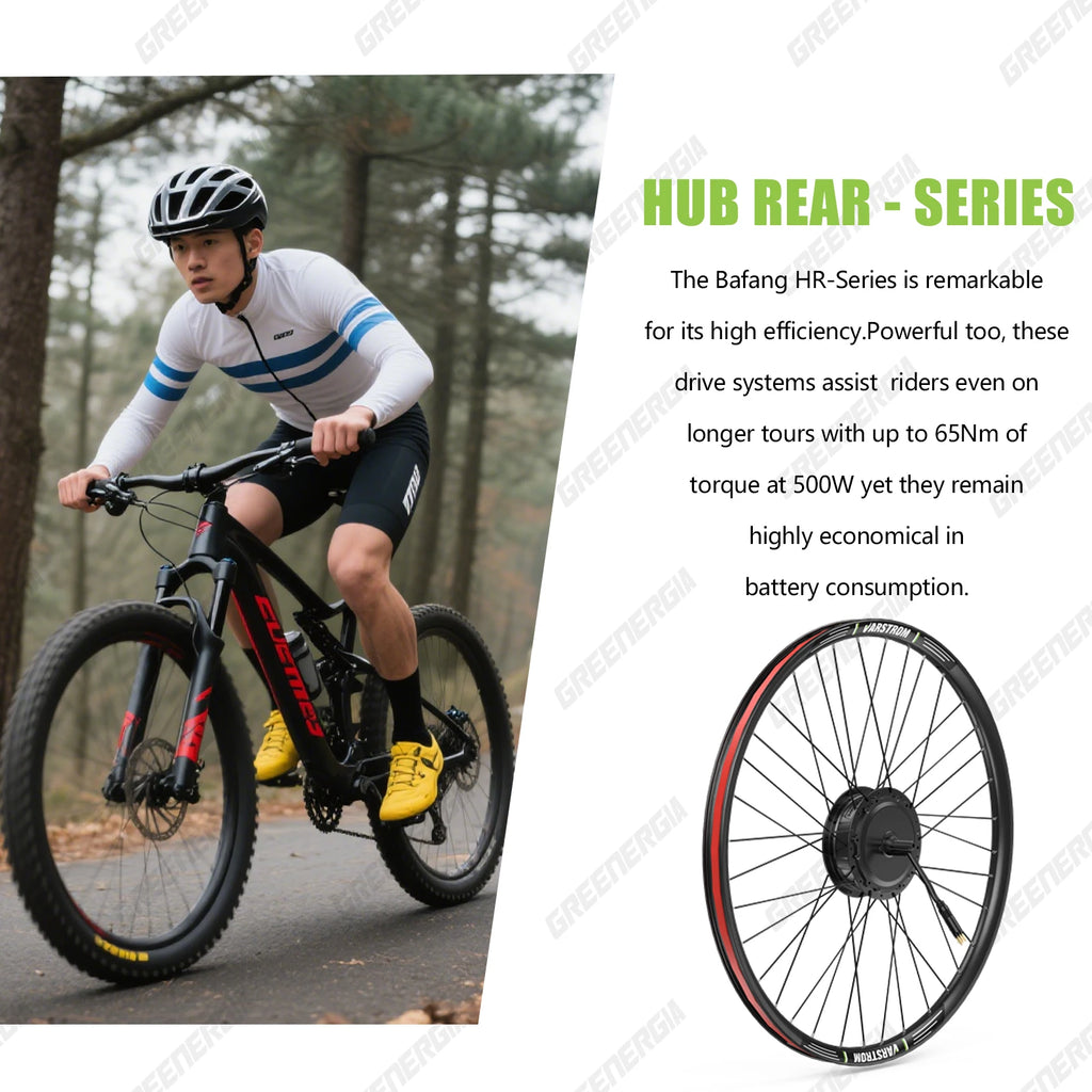 Bafang 48V 500W Front Rear Hub Motor Brushless Gear Bicycle Electric Bike Conversion Kit 20-29 Inch 700C Wheel Drive Engine