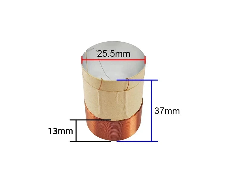 GHXAMP 25.5mm 4ohm Speaker Voice Coil Mid-bass Repair Loudspeaker Coil 2PCS