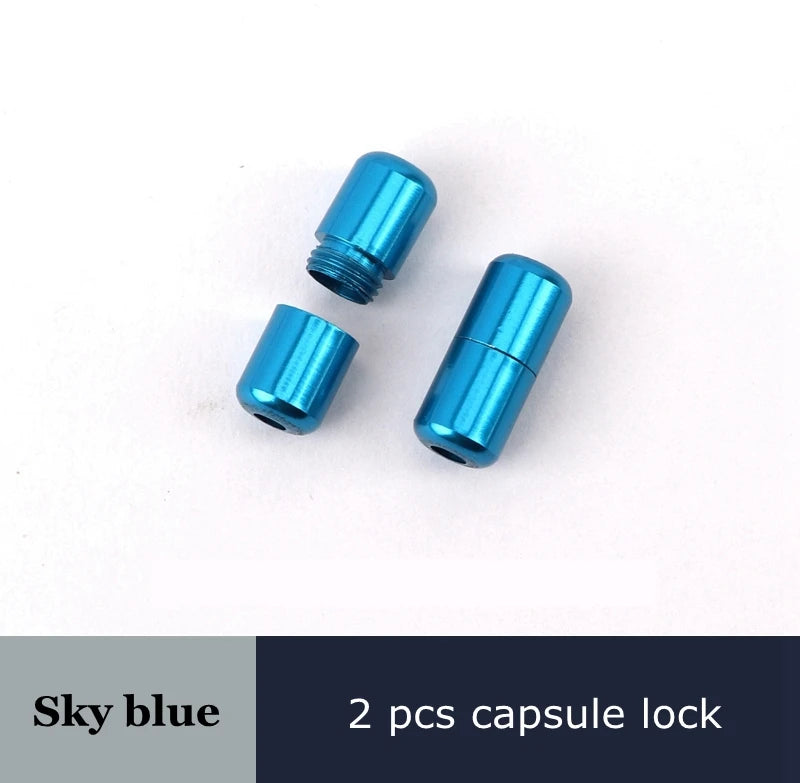 Round Shoelaces Capsule Buckle Aluminum Shoe Laces Without Ties Metal Lock Children And Adults Sneakers Shoelace Accessories