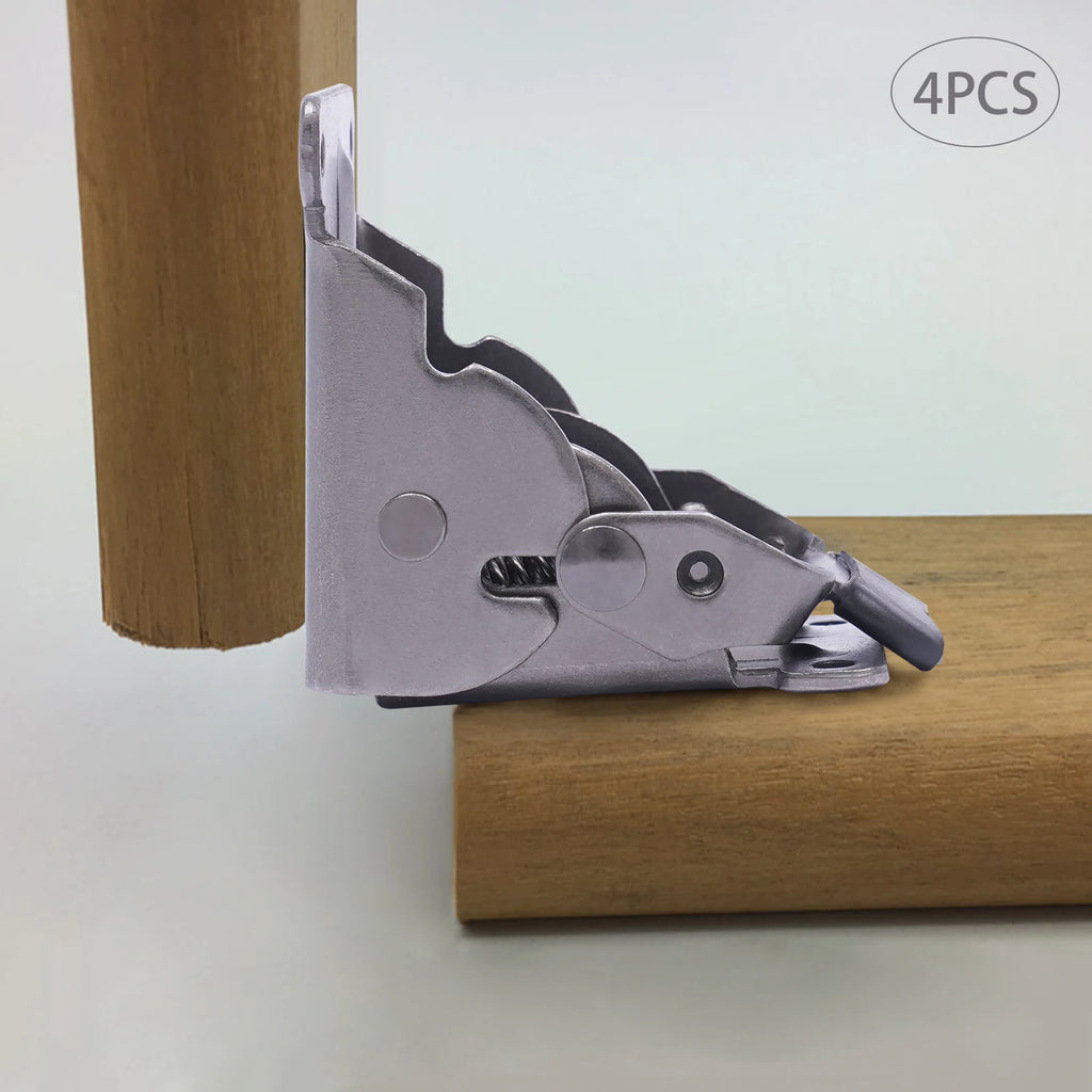 4 Pcs Folding Bracket 0°-90° Self Locking Folding Bracket Hinge Furniture Table Folding Hinge Extension Bracket