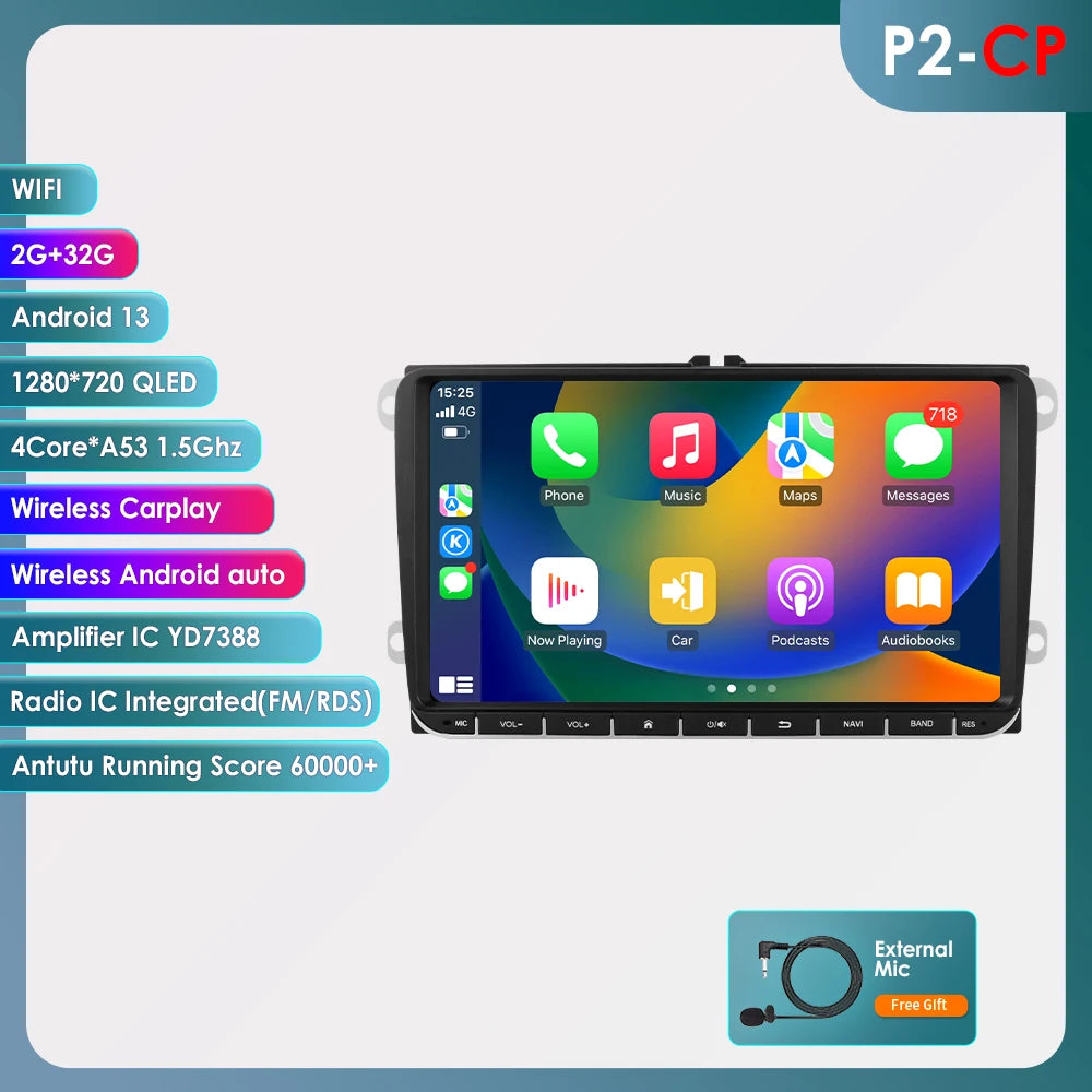 Hizpo Android 13 Auto Radio for Volkswagen VW Passat B6 B7 CC Tiguan Touran GOLF POLO Carplay Car Multimedia GPS 2din Autoradio