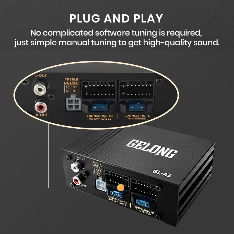 Junsun 4×80W DSP Car Power Amplifier Audio Processor Plug-and-Play Upgrade Deep Bass & Subwoofer Output Improve Sound Quality