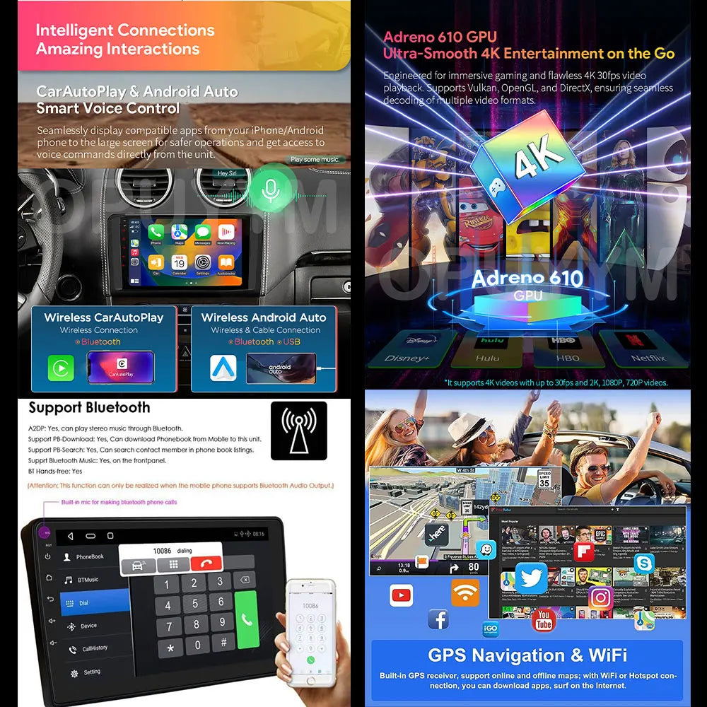 Android 14 For Hyundai i10 2 2013 -2018 LHD 2K QLED Stereo Car Radio Multimedia Video Player GPS AI Voice CarPlay 4G Navigation