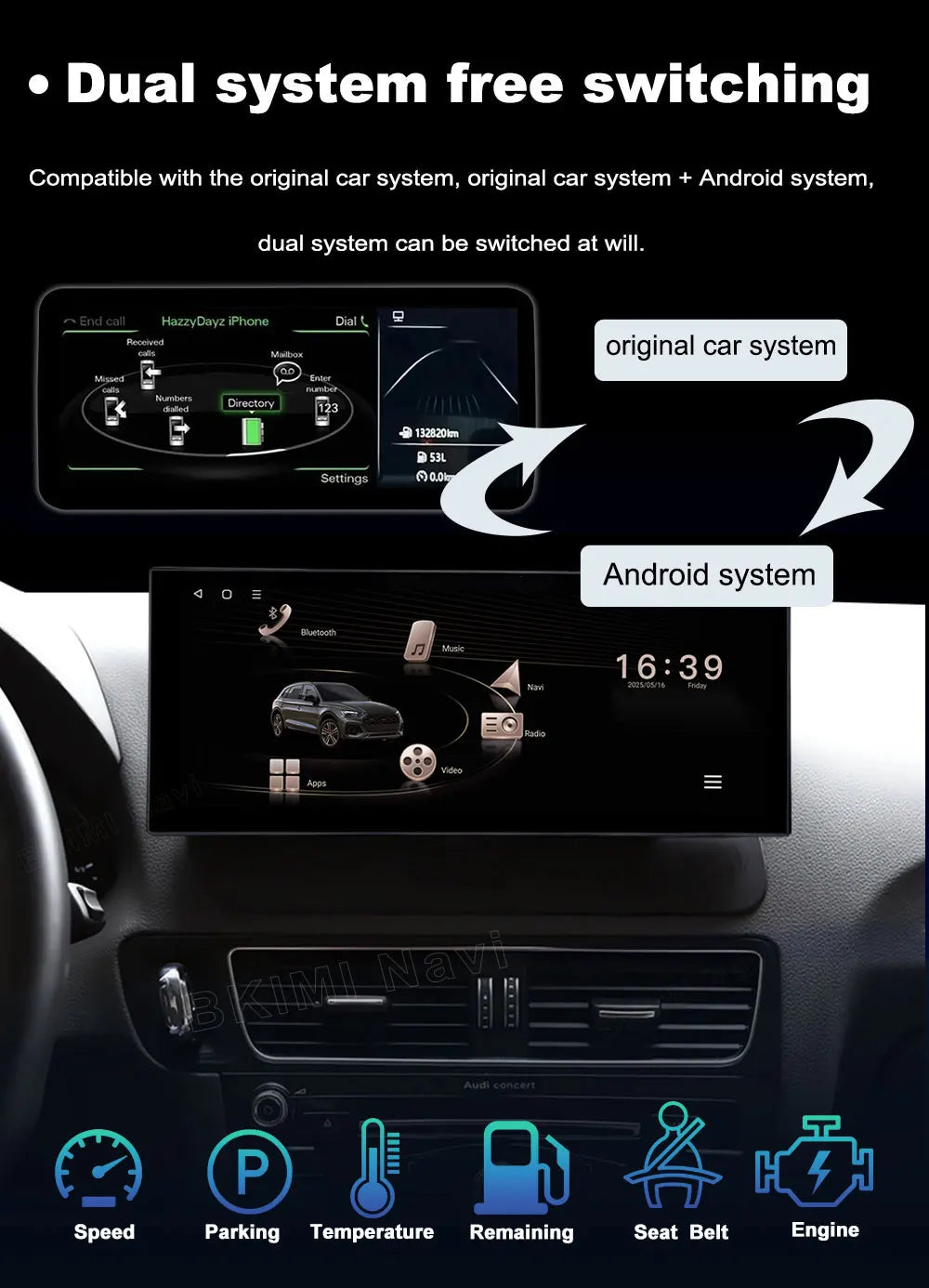 Android OS Car Radio for Audi Q3 2013 2014 2015 2016- 2018 Video Multimedia Player 4G GPS Navi Carplay Auto Accessories DSP BT