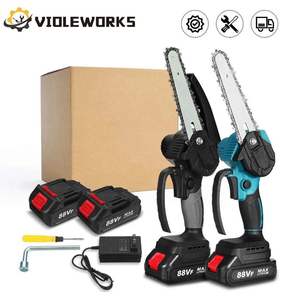 3000W Cordless Chain Saw 6/8 Inch Electric Chainsaw Rechargeable Pruning Wood Cutting Power Tools For 18V Battery