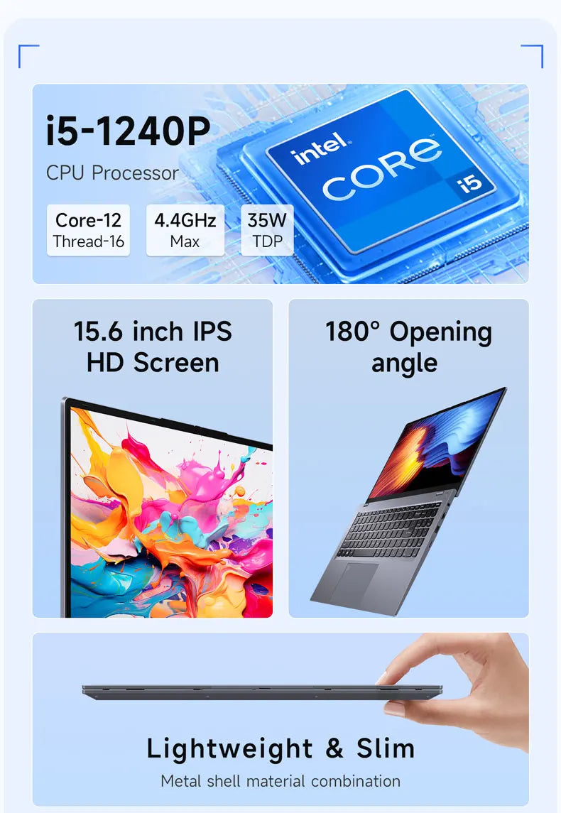 Pc Notebook Computer Core I5 Laptop 12Th Ultra 12 Core 1 Tb SSD 2.5K IPS Display Laptop Brand New