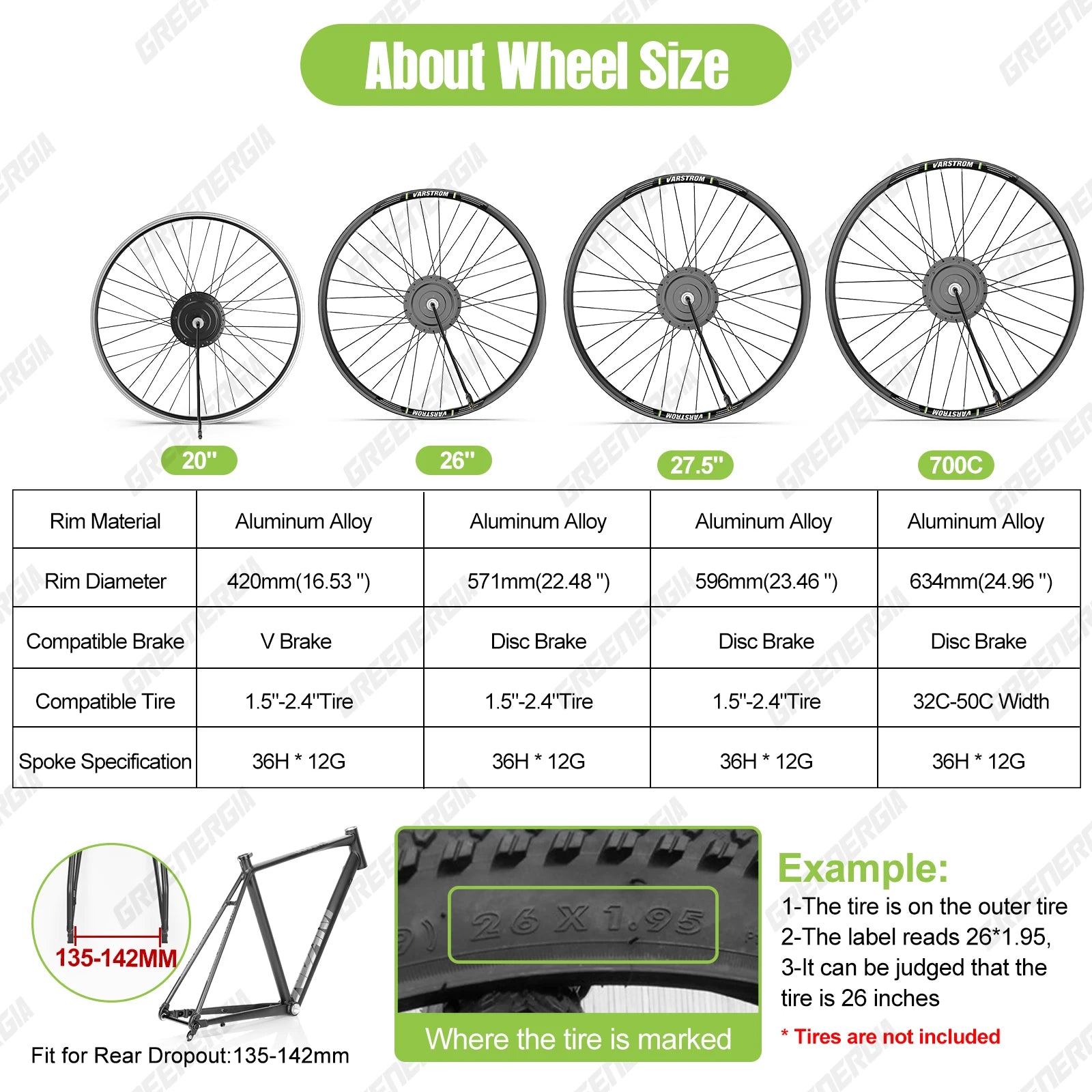 Bafang 48V 500W Front Rear Hub Motor Brushless Gear Bicycle Electric Bike Conversion Kit 20-29 Inch 700C Wheel Drive Engine
