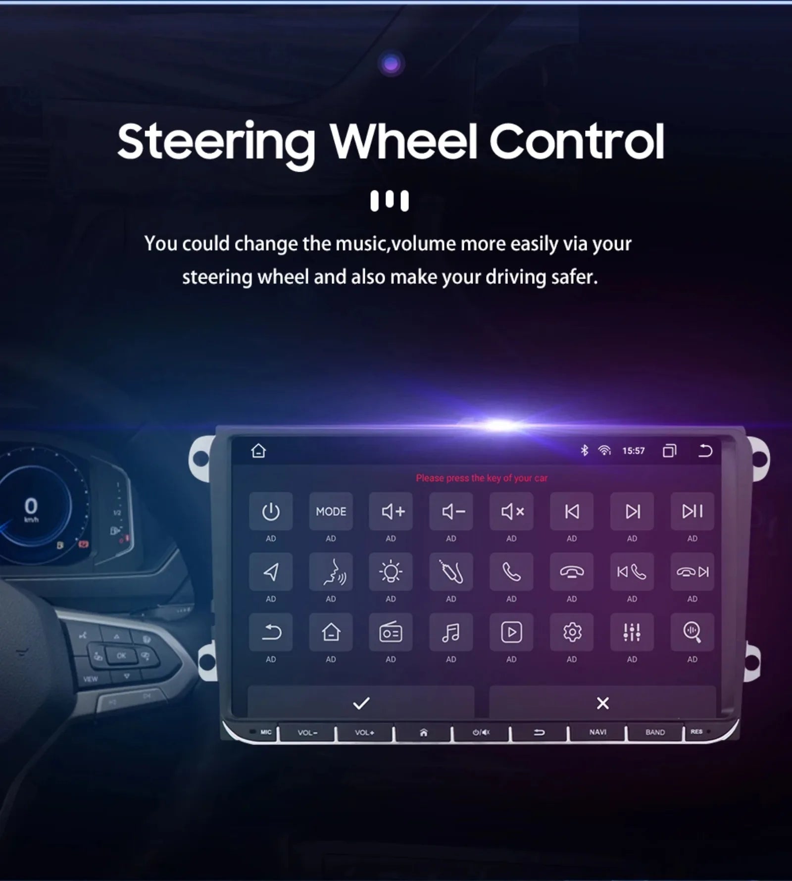 Hizpo 2din Carplay Android 14 UIS7862 Car Radio Multimedia Player for Volkswagen Golf Polo Tiguan Passat B7 B6 SEAT Leon DSP RDS